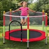  Vrtna trampolina 140 cm sa za&amp;scaron;titnom mrežom-Crvena Slike