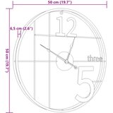  Zidni sat zlatni Ø50 cm željezni | shoptok.hr