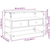 TV ormarić sa staklenom površinom boja hrasta 80x35x51cm drveni | shoptok.hr