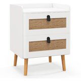 Costway Nočna omarica v boho slogu Nočna omarica 45 x 40 x 57 cm, (5000006604) | Shoptok.si