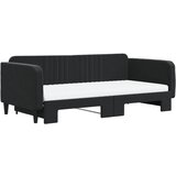  Dnevni krevet na razvlačenje s madracima crni 100x200 cm baršun | shoptok.hr