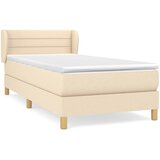  Krevet s oprugama i madracem krem 100 x 200 cm od tkanine | shoptok.hr