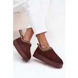 Boto Low Women's Snow Boots with Embroidery on Platform Chocolate Taliah | shoptok.hr