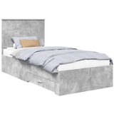 Konstrukcija postelje Betonsko siva 90 x 190 cm Konstruiran les, (5000103207) | Shoptok.si