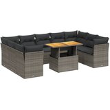  The Living Store Vrtna sedežna garnitura 10-delna z blazinami siv poli ratan - Vrtna Sedežna Garniture, (21461402) | Shoptok.si
