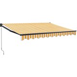 Tenda na uvlačenje žuto-bijela 3,5 x 2,5 m tkanina i aluminij | Eponuda.com