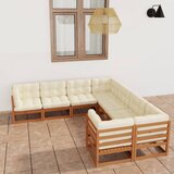 The Living Store Vrtna sedežna garnitura z blazinami 8-delna medeno rjava - Vrtna Sedežna Garnitura, (21472682) | Shoptok.si