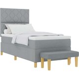 vidaXL vzmetnica z okvirjem in klopjo svetlo siva 90x190 cm tkanina | Shoptok.si