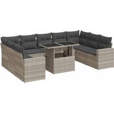  10-dijelni set vrtnih sofa poliratan s jastucima svijetlosivi | shoptok.hr