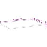  Ploča za umivaonik s uljnim premazom 80x50x2 cm drvo bagrema | shoptok.hr