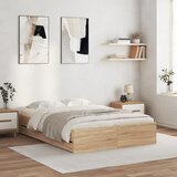 vidaXL Posteljni okvir s predali sonoma hrast 120x200cm inženirski les Cene