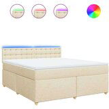 vidaXL Box spring postelja z vzmetnico krem 180x200 cm blago, (21309389) | Shoptok.si