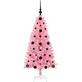 vidaXL Božično drevo med 150 LED z stojalom Roza 120 cm PVC | Shoptok.si