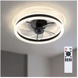 prigušiva LED plafonski ventilator LED/62W/230V Ø 50 cm crna + daljinski upravljač