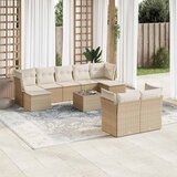  10-dijelni set vrtnih sofa s jastucima bež od poliratana | shoptok.hr