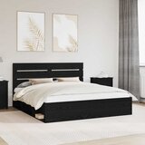  Krevetna konstrukcija Crna 200 x 200 cm Čvrsto borovo drvo | shoptok.hr