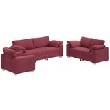  Set sofe od 3 dijela s jastučićima u vino crvenoj tkanini | shoptok.hr