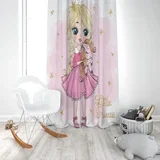 Dečiji draper plava princeza sa jednorogom (jedno krilo) - 140x250cm, D-012