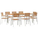 vidaXL 9-dijelni set za obedovanje u vrtu od čvrstog drva | shoptok.hr
