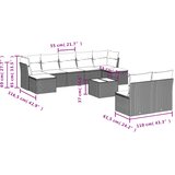  10-dijelni set vrtnih sofa s jastucima bež od poliratana | shoptok.hr