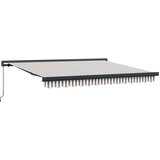 vidaXL Retraktilna tenda Svetlo siva in bela. 350 x 250 cm, (5000252726) | Shoptok.si