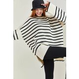 Bianco Lucci Women's Striped Oversized Knitwear Sweater Cene