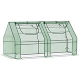 Outsunny vrtni rastlinjak z dvema strehama iz PE za poletje in zimo, jeklena konstrukcija, 180x90x90cm, (20747916) | Shoptok.si