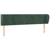 Maison Chic posteljno vzglavje - vzglavna omarica - nočna omarica z ušesi temno zeleno 203x23x78/88 cm žamet, (21707964) Cene