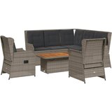  6-dijelna vrtna garnitura od poliratana s jastucima siva | shoptok.hr