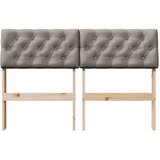  Tapecirani uzglavlje Sivo-smeđa 120 cm Čvrsto borovo drvo | Eponuda.com