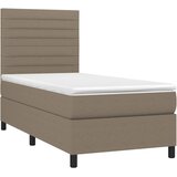  Krevet s oprugama i madracem smeđesivi 100 x 200 cm od tkanine | shoptok.hr