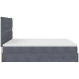 vidaXL Otomanski posteljni okvir z vzmetnicami siv 160x200 cm žamet, (21610483) | Shoptok.si