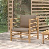Maison Chic Vrtni kavč - Zunanji kavč s taupe blazinami bambus, (22043703) | Shoptok.si