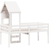 Visoki krevet s krovom bijeli 90 x 190 cm od masivne borovine | shoptok.hr