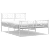  The Living Store Kovinski posteljni okvir z vzglavjem in vznožjem bel 120x190 cm - Kovinski Posteljni Okvir, (21454138) | Shoptok.si