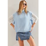 Bianco Lucci Women's Turtleneck Belt Tie Knitwear Sweater Cene