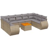  10-dijelni set vrtnih sofa s jastucima bež od poliratana 70 x 62 x 69 cm | Shoptok.si