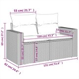  10-dijelni set vrtnih sofa od poliratana s jastucima smeđi | shoptok.hr