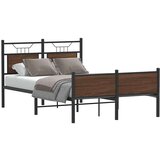 vidaXL Posteljni okvir brez vzmetnice hrast 120x200 cm inženirski les | Shoptok.si