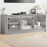 TV omarica s steklenimi vrati siva sonoma 102x37x42 cm Cene