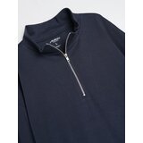 Sinsay Pamučna sweatshirt majica s uspravnim ovratnikom i kratkim patentnim zatvaračem Slike
