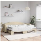 vidaXL Izvlečna dnevna postelja z vzmetnico krem 80x200 cm b Cene