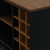  Vinska omara HALDEN s stojali za vino in drsnimi vrati Črni bor, (22136044) | Shoptok.si