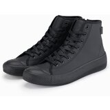 Ombre Men's high top sneakers with zipper for easy donning - black | shoptok.hr