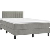  box spring s madracem LED svjetlosivi 120x200 cm baršun | shoptok.hr