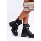 Boto Fashionable Workers Boots With Chain Black Solesso | Shoptok.si