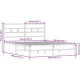 vidaXL okvir kreveta bez madraca boja hrasta sonome 140x190 cm drveni | shoptok.hr