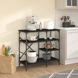  Pekarski stalak crni 90 x 40 x 84 cm konstruirano drvo i metal | Eponuda.com