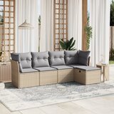 vidaXL 5-dijelni set vrtnih sofa s jastucima bež od poliratana Cijene