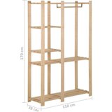 vidaXL Stalak za odjeću 110 x 38 x 170 cm od masivne borovine | shoptok.hr